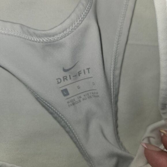 Nike Women's Pro Swoosh Medium-Support Non-Padded Sports Bras (White,Grey L) - Picture 8 of 8